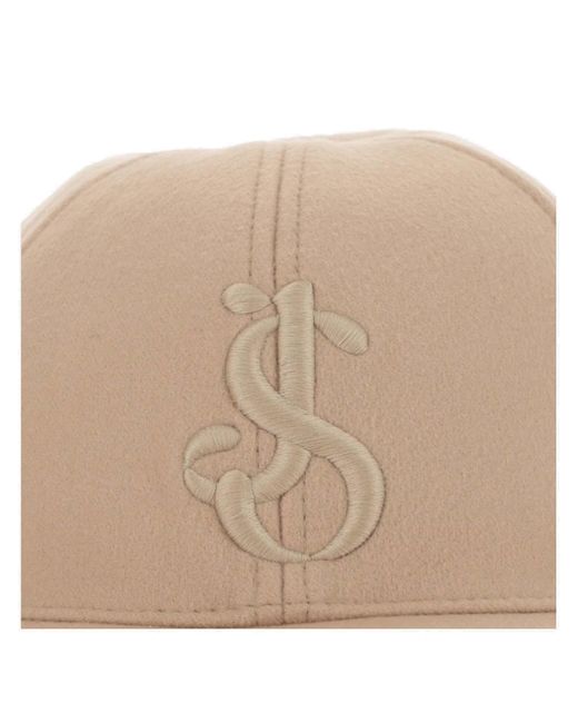 Jil Sander Natural Logo Embroidered Curved-peak Baseball Cap