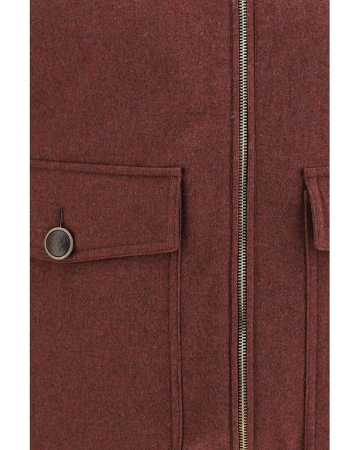 Brunello Cucinelli Purple Wool Padded Vest Outer: (Ovis Aries) Blazers for men