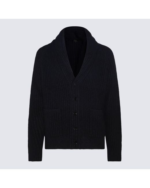 Brioni Black Navy Wool And Cashmere Blend Sweater for men