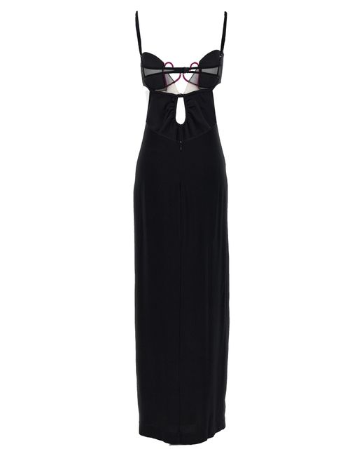 Nensi Dojaka Black 'Heart Bra' Long Dress
