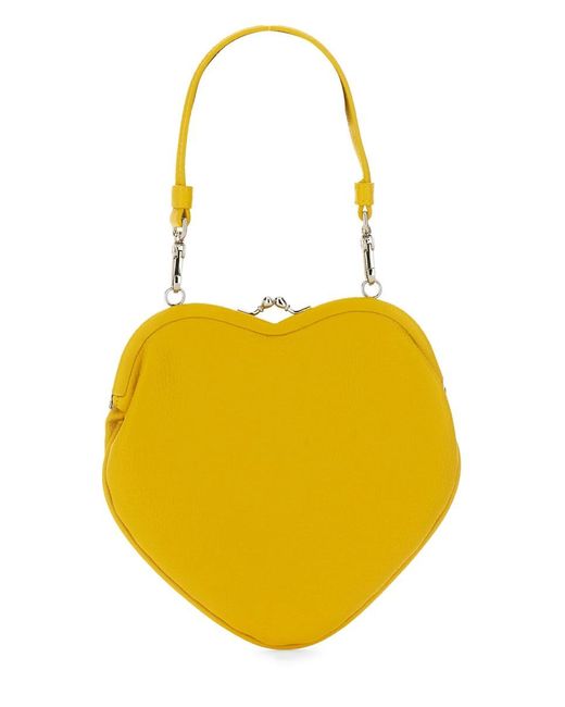 Vivienne Westwood Yellow "Belle" Heart Frame Bag