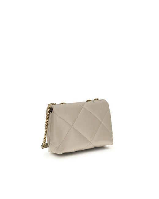 Tory Burch Gray Calf Leather Bos Taurus Shoulder Bag