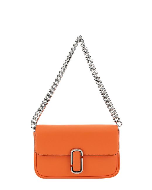 Marc Jacobs Leather The Logo Strap Snapshot Bag in Orange Lyst
