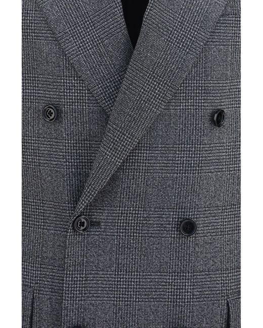 Lardini Gray Double-Breasted Wool Blazer Merino Ovis Aries Blazers E Vests for men