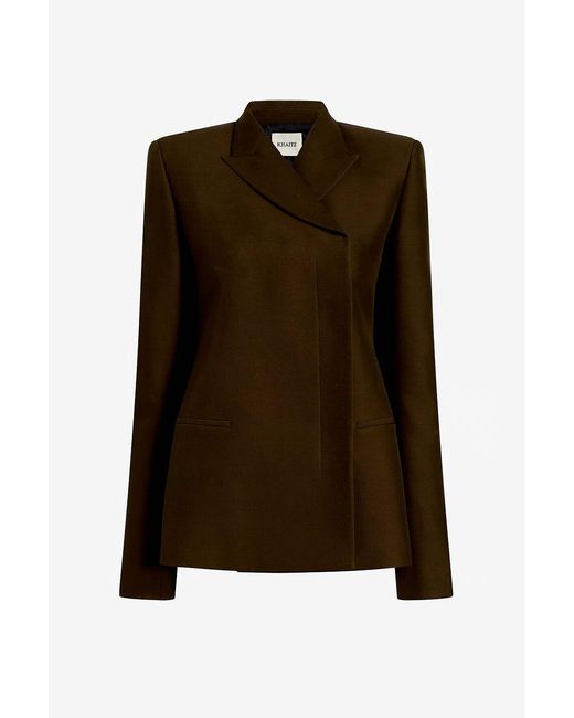 Khaite Brown Veste Silvannah En Cuir Dark Jacket
