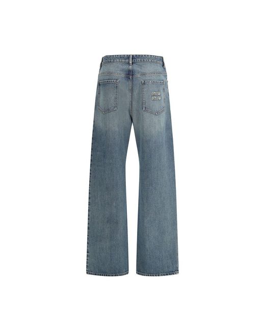 Miu Miu Blue Cotton Straight