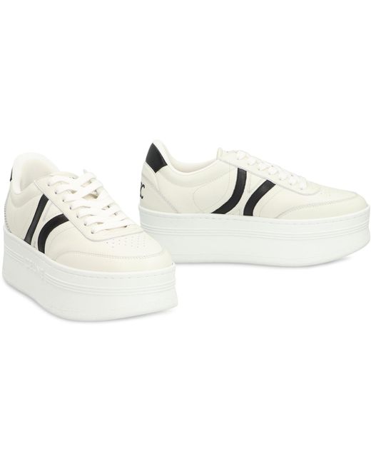 Céline White Leather Platform Sneakers Trainers