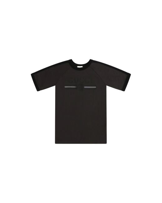 Gucci Black Logo T-Shirt For Boy Cotton T-Shirts
