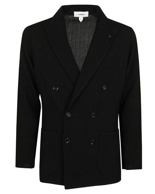 Lardini Black Giacca Maglia Uomo Cotone Viscosa for men