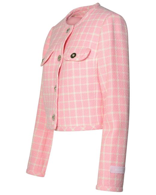 Versace Pink Virgin Wool Blend Jacket