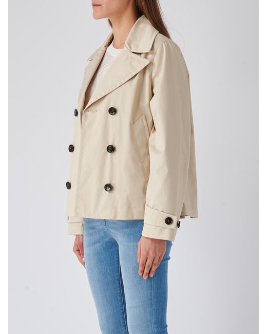 Woolrich Natural Havice Double-Breasted Straight Hem Jacket