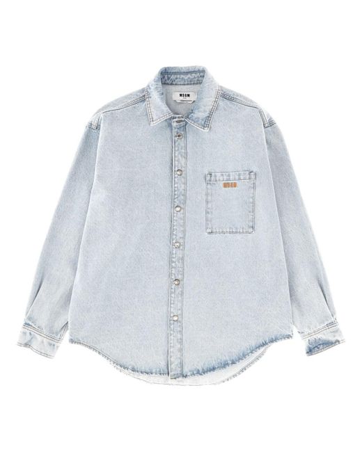 MSGM White Shirt With Embroidered Logo Cotton for men