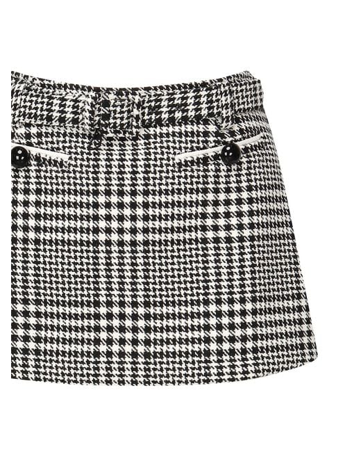 Self-Portrait Gray Pied-De-Poule Skort