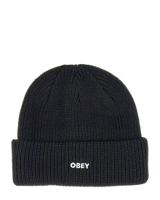 Obey Black Cap With Logo for men