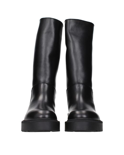 The Row Black Leather Boots