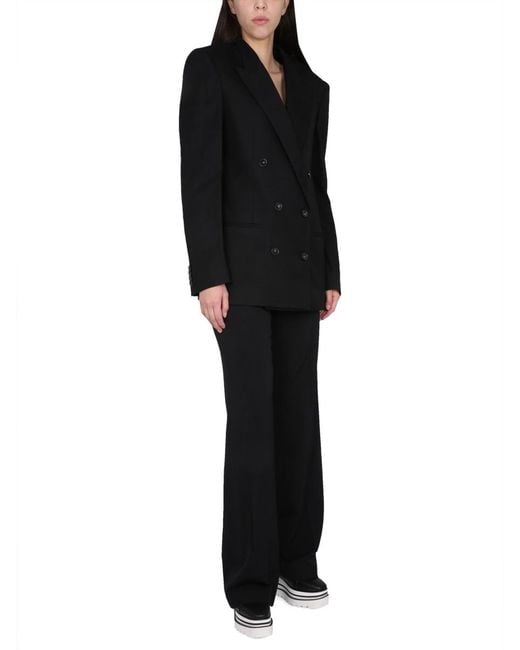 Stella McCartney Black Wool Pants With Zipper Closure Trousers
