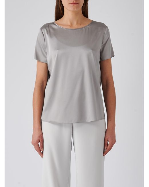 Emporio Armani Gray Silk Top-Wear