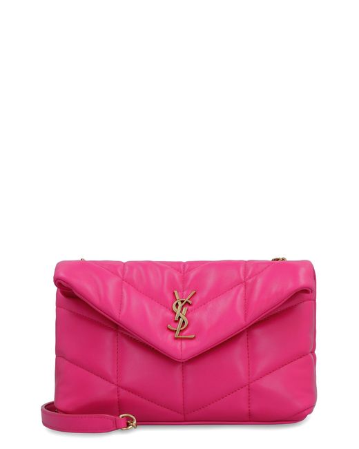 Saint Laurent Pink Puffer Toy Leather Crossbody Bag