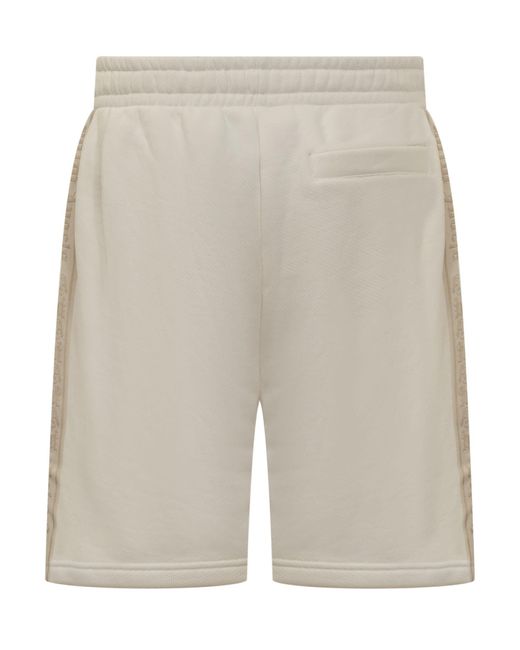 Palm Angels Gray Cotton Shorts With Logo Lettering Bands for men