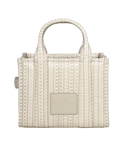 Marc Jacobs Natural Mini Tote In Monogram Leather