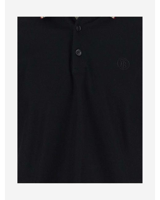 Burberry Black Cotton Pique Polo Shirt for men