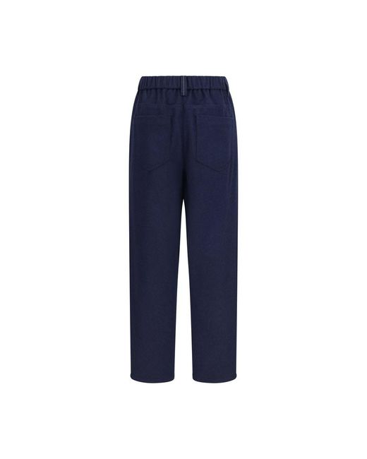 Brunello Cucinelli Blue Wool Oves Aries Pants