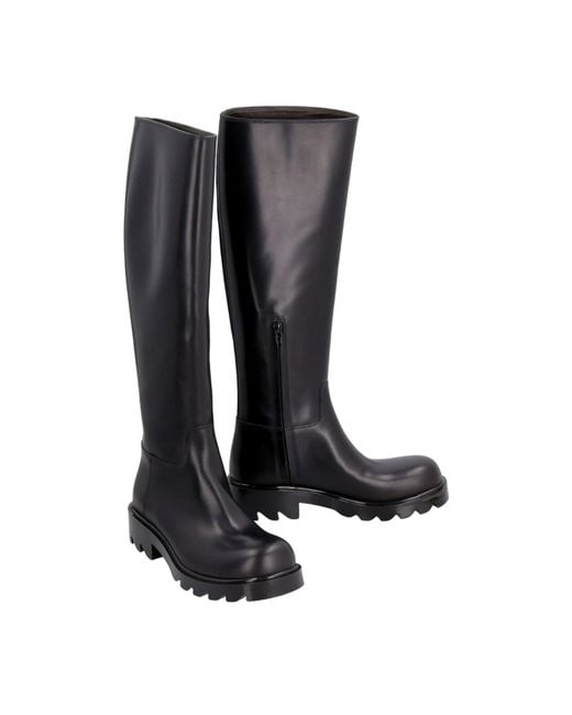 Bottega Veneta Black Strut Round-Toe Boots