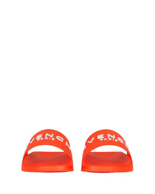 Givenchy Paris Slippers In Orange Rubber in Red for Men | Lyst
