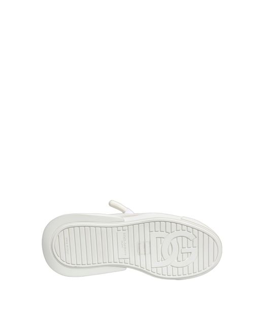 Dolce & Gabbana White Calfskin Leather Low Top Sneakers Shoes for men