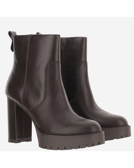 Pinko Brown Ankle Boots Clara 01 Leather Upper: Cow