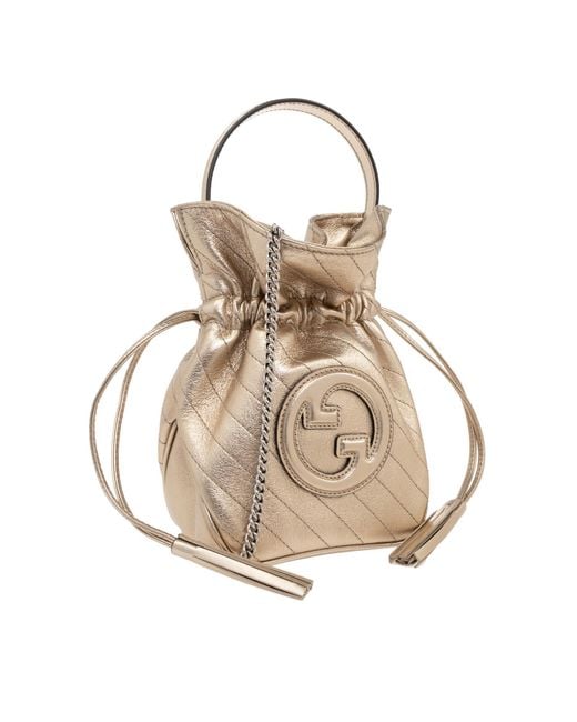 Gucci Natural Leather Mini Bucket Shoulder Bag