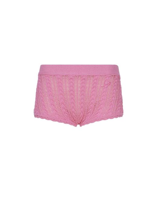Blumarine Pink Cotton Knit Shorts