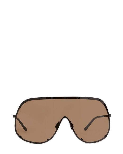 Rick Owens Gray Shield Frame Sunglasses