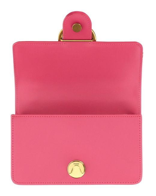 Pinko Pink Mini Love One Leather Bag