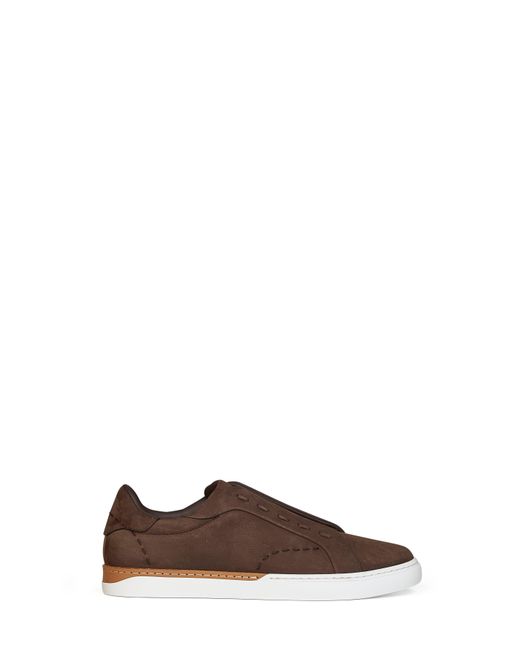 Fendi Brown Nubuck City Low-Top Sneakers for men