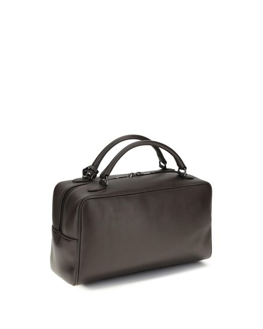 Brunello Cucinelli Black Boston Explorer Handbag Calf Leather Bos Taurus Shoulder Bags