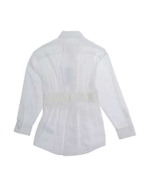 MM6 by Maison Margiela White Shirt With Pointed Collar, Cotton