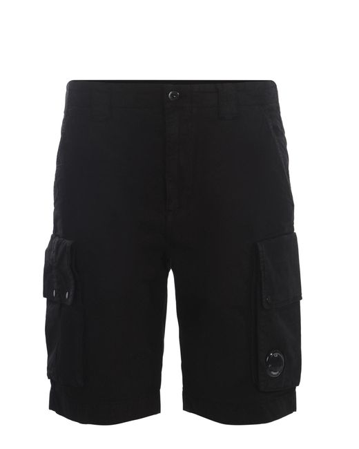 C P Company Black Shorts Cargo for men