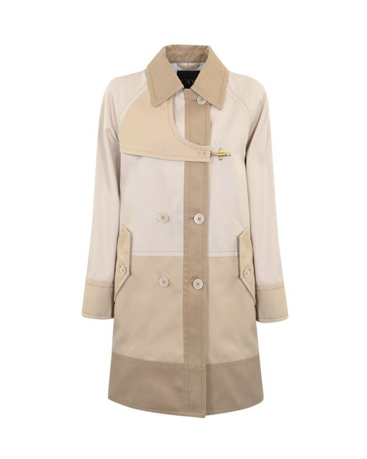 Fay Natural Trench Coat In Technical Gabardine