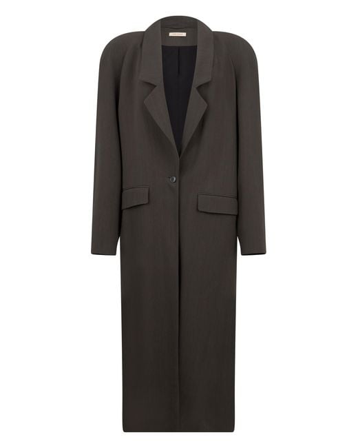 The Mannei Black Long Cotton Coat