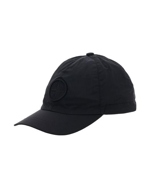 Stone Island Blue Baseball Cap Fabric Polyamide Hat for men