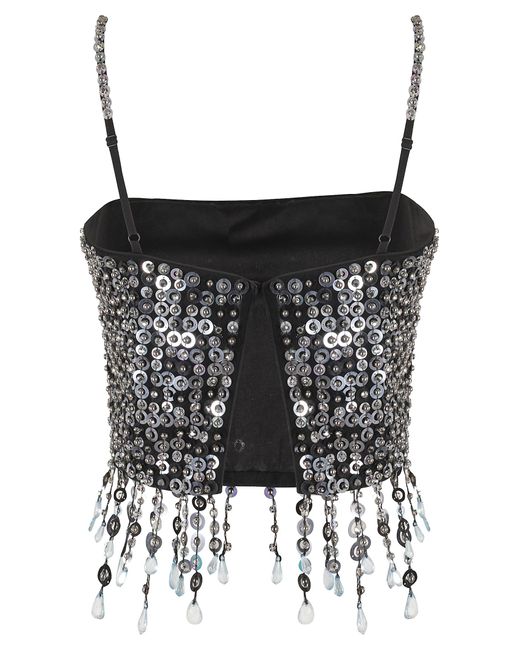 Pinko Black Pongo Top Paillettes