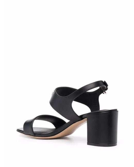 Ferragamo Black Gancini-Plaque Leather Sandals