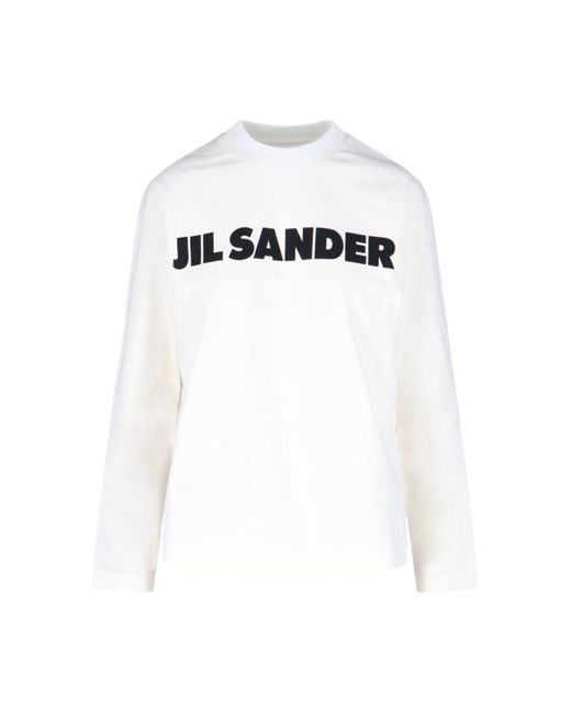 Jil Sander White Logo Sweater
