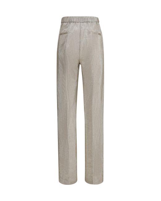 Forte_forte Gray Lurex Pants Tweed With Micro Sequins And Shimmering Thread