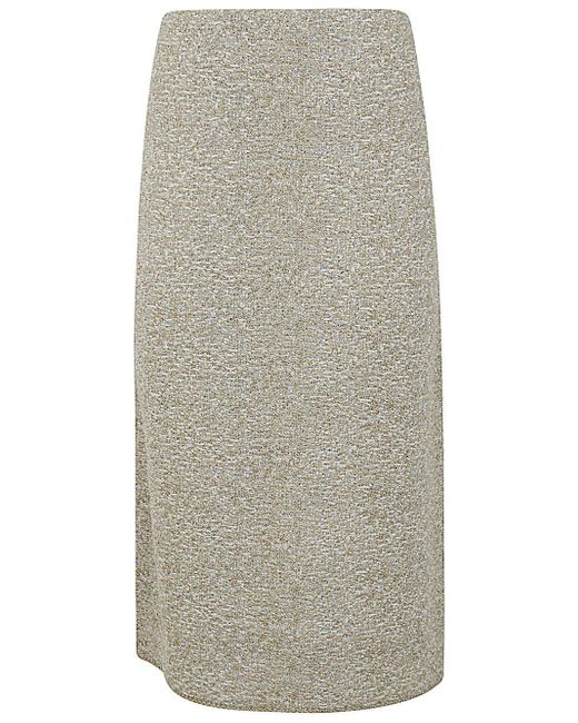 Fabiana Filippi Gray Metallic Bouclé Skirt