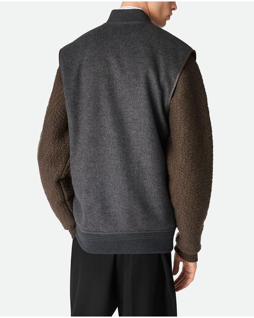 Bottega Veneta Gray Double Face Wool Gilet for men