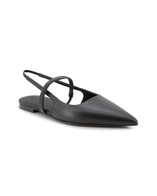 Brunello Cucinelli Black Ballet Shoes With Chain Monili