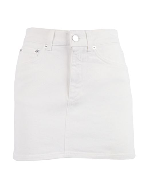 Dondup White Skirt Cotton Elastane