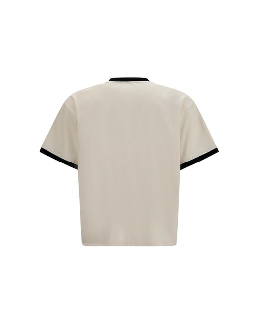 Versace Natural Cotton Jersey T-Shirt With Poplin Balloo T-Shirts for men